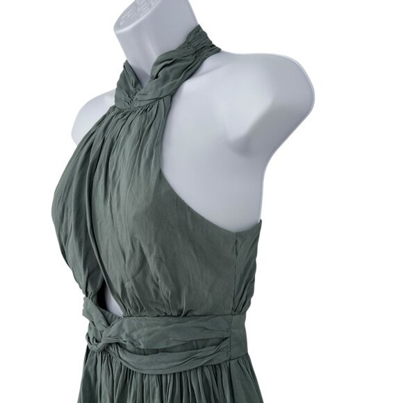 Debbie Dabbie By Angel Biba Halter Neck Green Romper Open Cutout Back US Size 4 - Picture 3 of 11